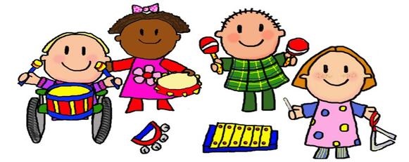 Kids playing musical instruments clip art